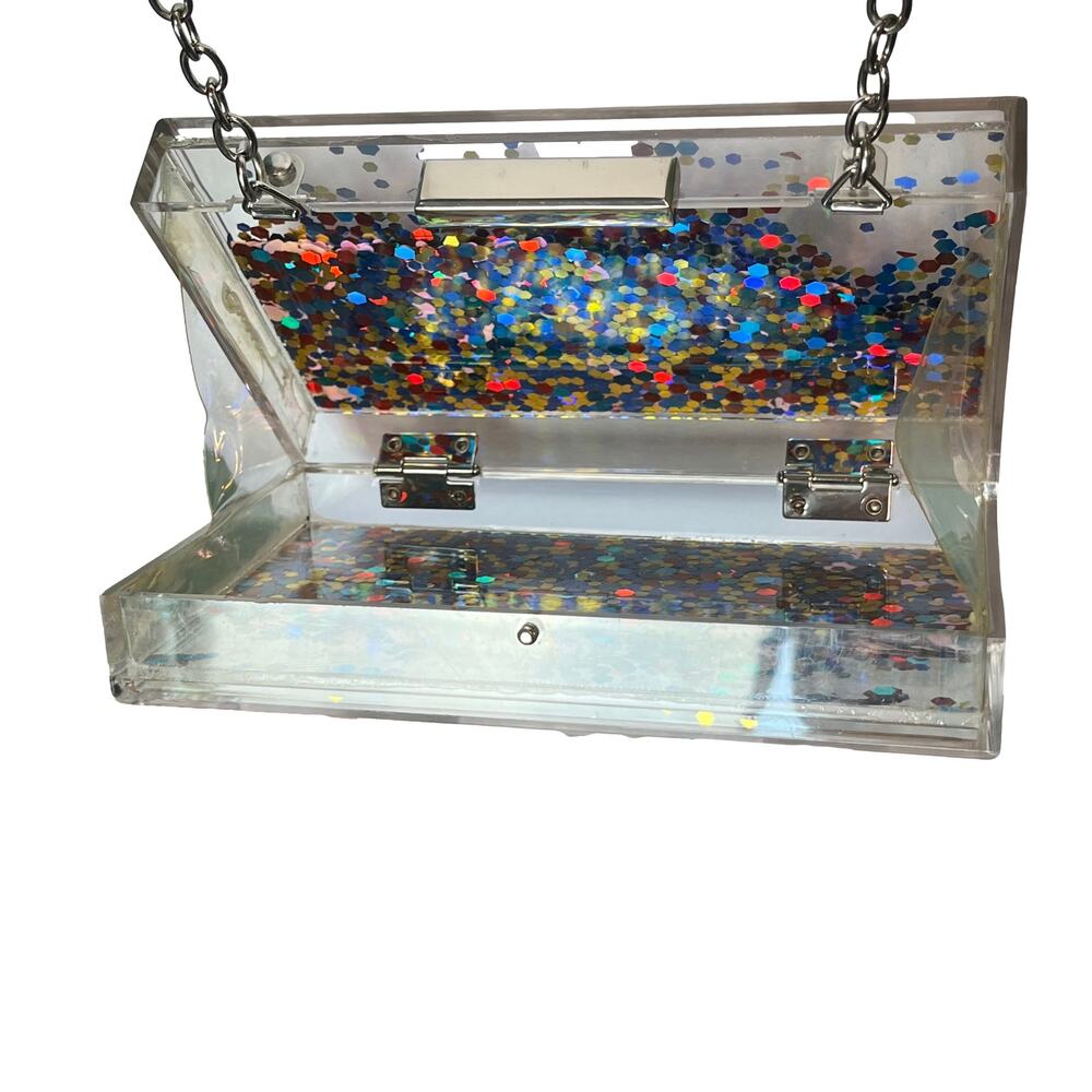 Blue Multi Sequin Chain Shoulder Bag - Picture 7 of 14